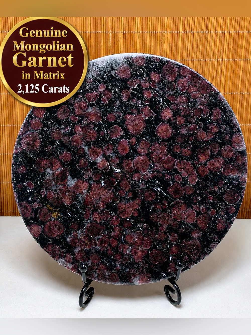 6" Garnet in Anthrophyllite , Gneiss Matrix 425g- 146mm Brazilian no treatments